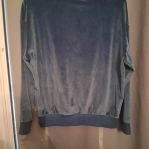 Elegant Blue Velour Women's Sweatshirt